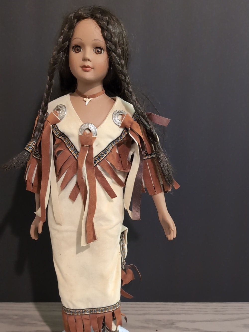 House Of Lloyd Brown & Cream Native Style Girl Doll